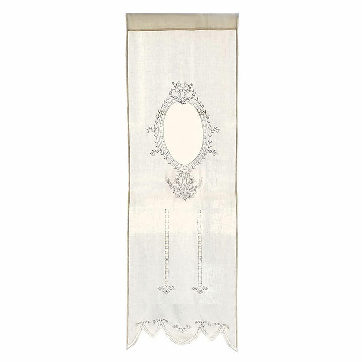 Loberon® Gardine Loiret, Leinen, H/B ca. 180/60 cm, Creme