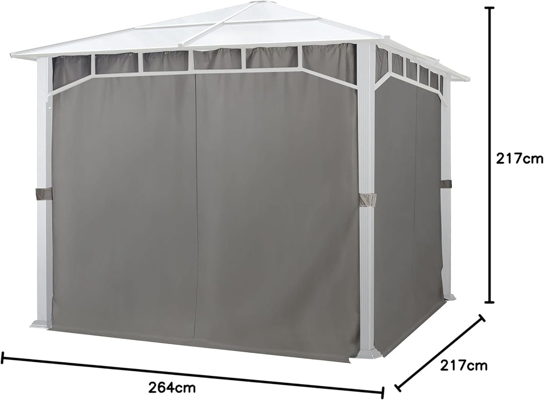 TOOLPORT 4 Seitenteile für Gartenpavillon Sunset Deluxe 3x3 m - Polyester ca. 180 g/m² - mit Reissve