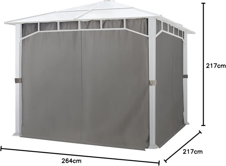 TOOLPORT 4 Seitenteile für Gartenpavillon Sunset Deluxe 3x3 m - Polyester ca. 180 g/m² - mit Reissve