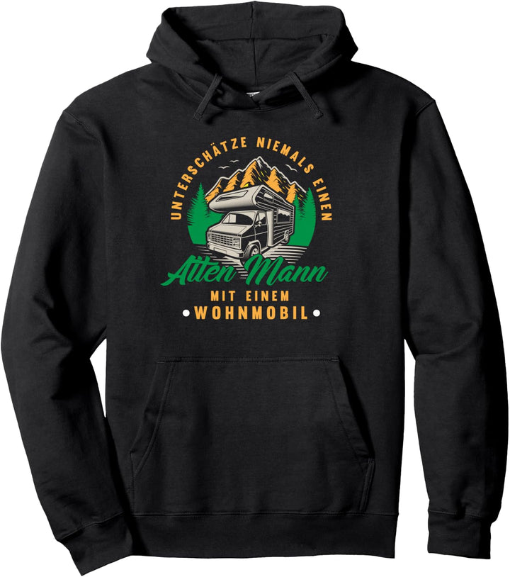 Unterschätze Niemals Einen Alten Mann Mit Wohnmobil Pullover Hoodie