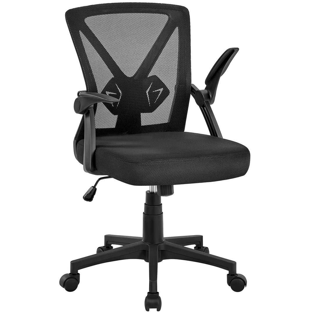 Yaheetech Bürostuhl ergonomisch, Schreibtischstuhl aus Mesh mit Hochklappbaren Armlehnen, Drehstuhl