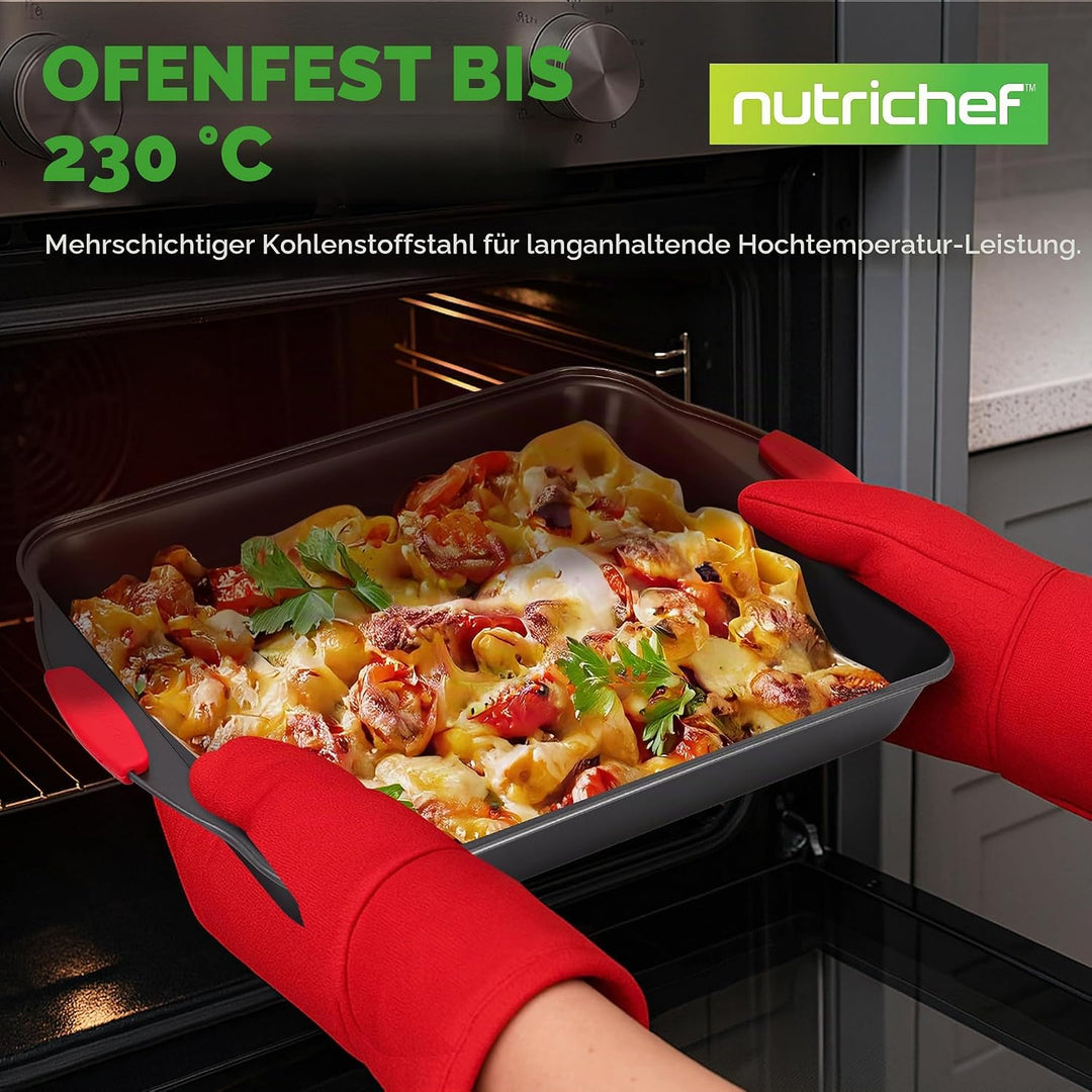 Nutrichef NCSBS10S hitzeroten Silikongriffen, ofenfest, Eisen, schwarz 10 Piece Set Schwarz, 10 Piec