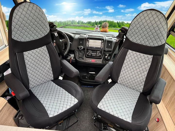 BREMER SITZBEZÜGE Wohnmobil Schonbezüge für Aguti GIS Liner und Milan Sitze | 2er Schonbezug Set ink