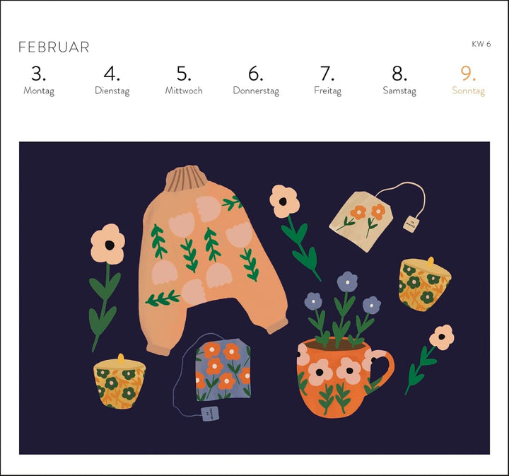 Postkartenkalender 2025: Jeden Tag ein kleines Glück: Wochenkalender zum Aufstellen, Tischkalender m