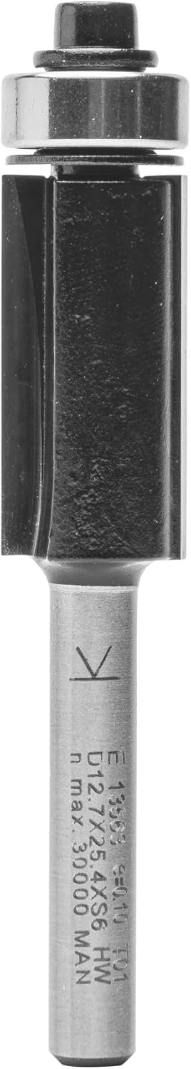 ENT 13563 Bündigfräser HW, Schaft (S) 6 mm, Durchmesser (D) 12,7 mm, NL 25,4 mm, GL 68 mm, SL 32 mm,