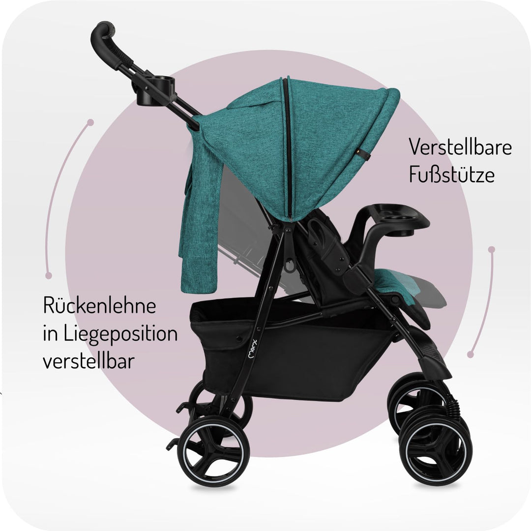 MoMi ISLA Kinderbuggy, Kinderwagen ab dem 6. Lebensmonat, bis 15 kg Körpergewicht, 5-Punkt-Sicherhei
