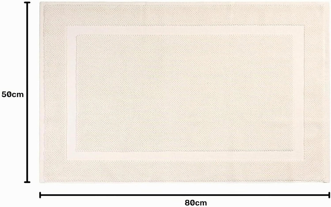 herzbach home Badvorleger 100% Baumwolle | Duschvorleger | 1.000 g/m² | Saugfähig | Waschbar (Creme,