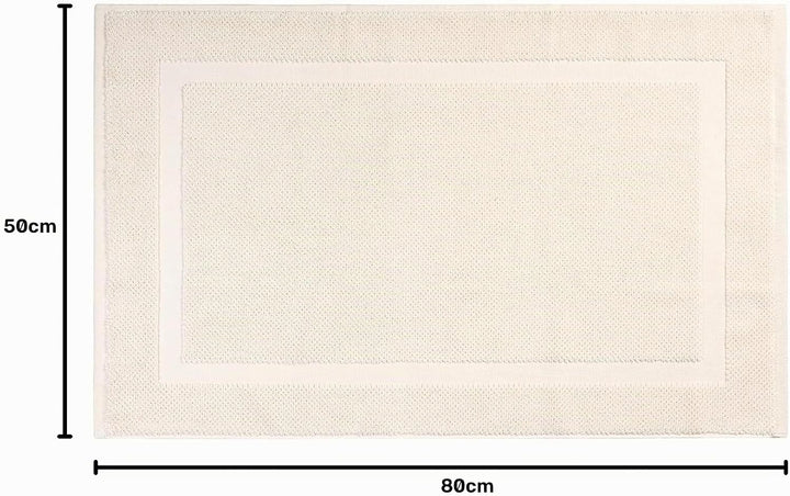 herzbach home Badvorleger 100% Baumwolle | Duschvorleger | 1.000 g/m² | Saugfähig | Waschbar (Creme,