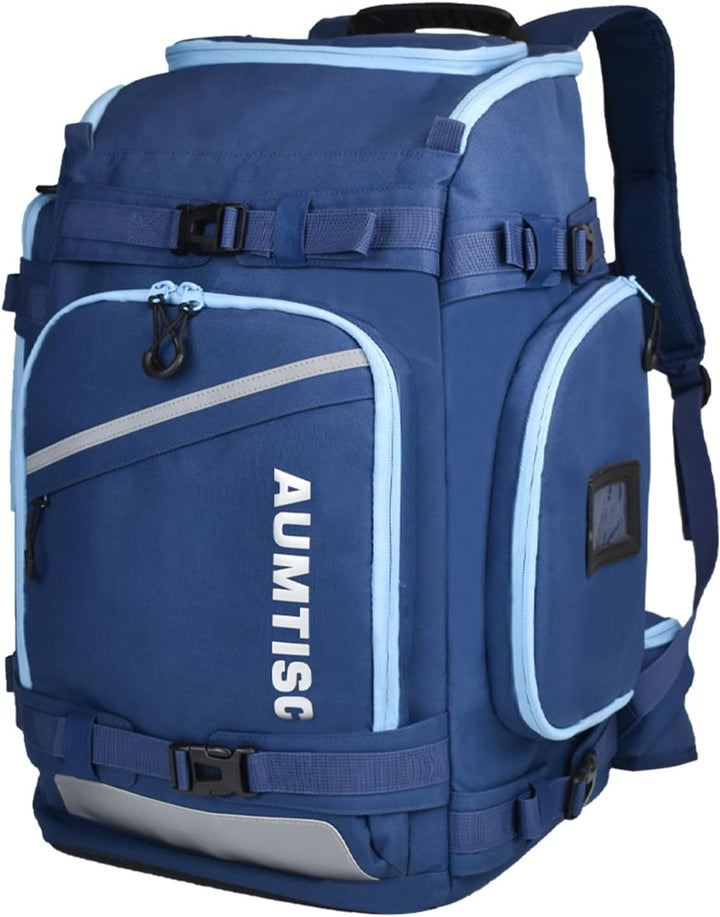 AUMTISC Skischuhtaschen mit Helmfach und Rucksackgurten, Skirucksack Skischuhrucksack mit Helmtasche
