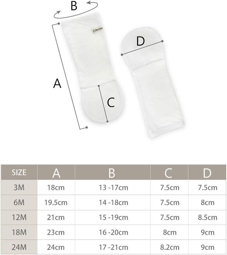 Edenswear Baby und Kleinkind Handschuhe keine Kratzer Tencel Fäustlinge für Ekzeme 3 Monate, 3 Monat