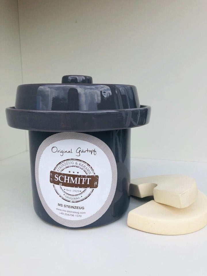 Gärtopf Mini Fermentation 1 Liter steingrau Milchsäuregärung Konservieren Einmachen gesunde Ernährun