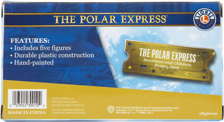 Lionel Trains - The Polar Express Figurines Menschen: Dirigent, Hero Junge/Mädchen, Schneemann, Sant
