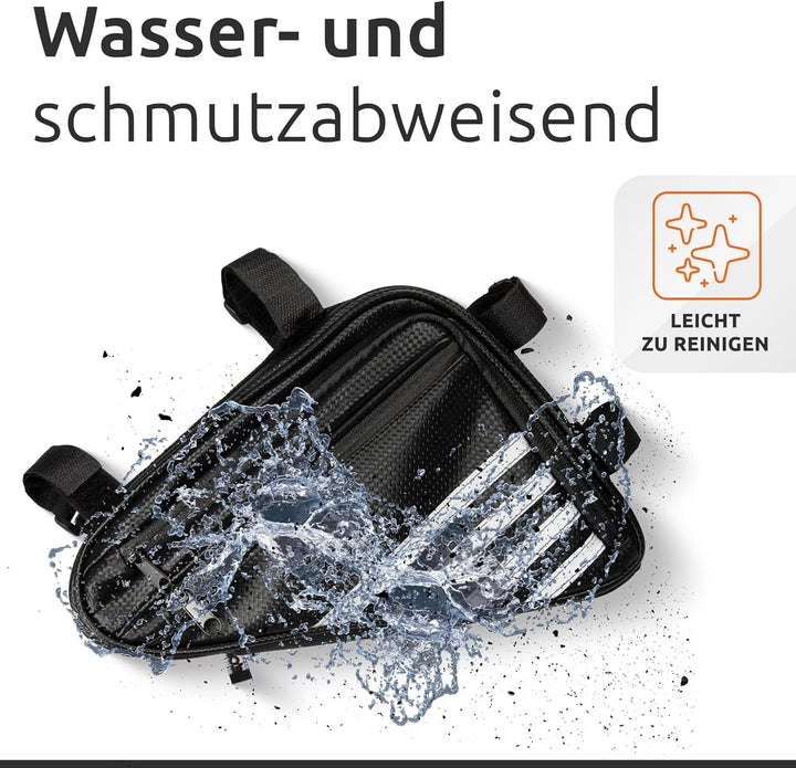 ECENCE Fahrradtasche Rahmen 1,2L - Wasserabweisende Rahmentasche mit Reflektoren, Dreieckstasche für