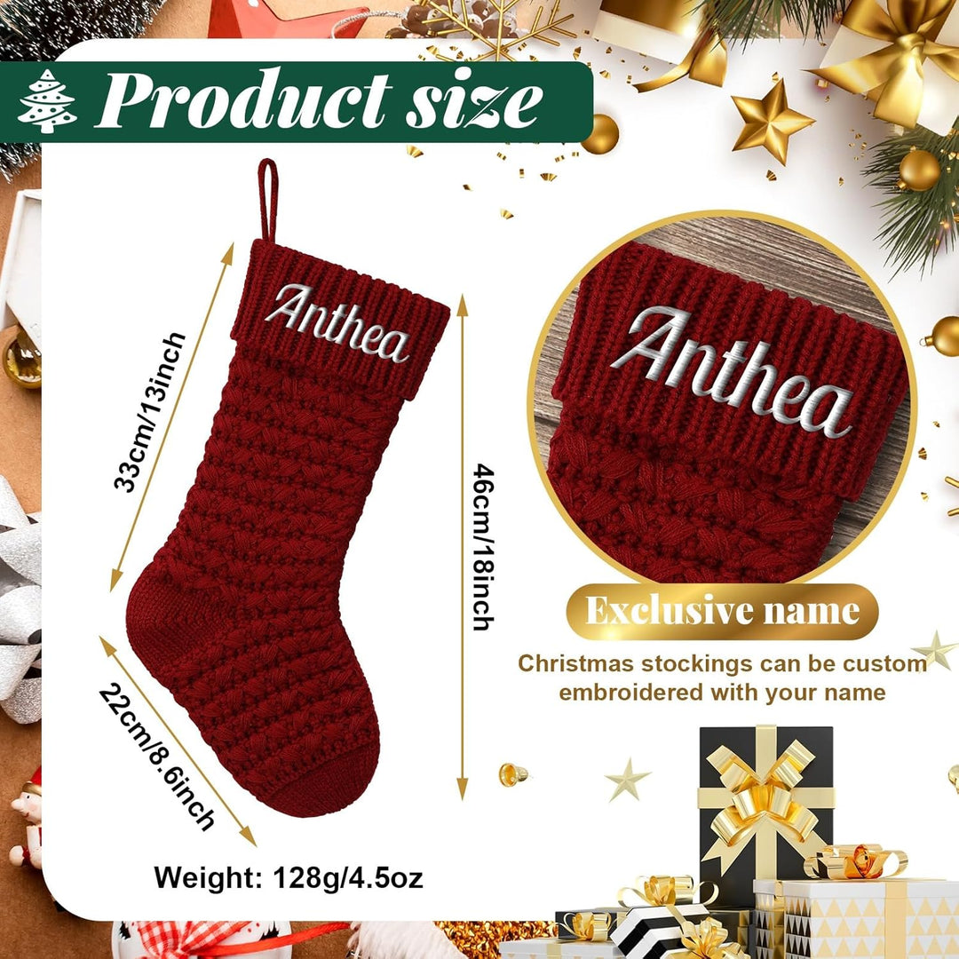 NIBESSER Weihnachtsstrumpf Personalisiert Nikolausstrumpf mit Benutzerdefinierte Namen 18” Grosser g