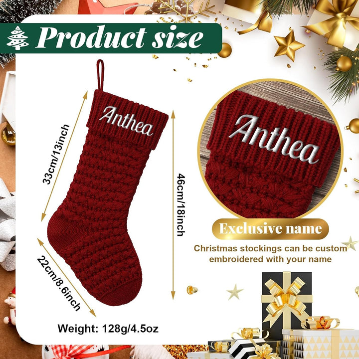 NIBESSER Weihnachtsstrumpf Personalisiert Nikolausstrumpf mit Benutzerdefinierte Namen 18” Grosser g