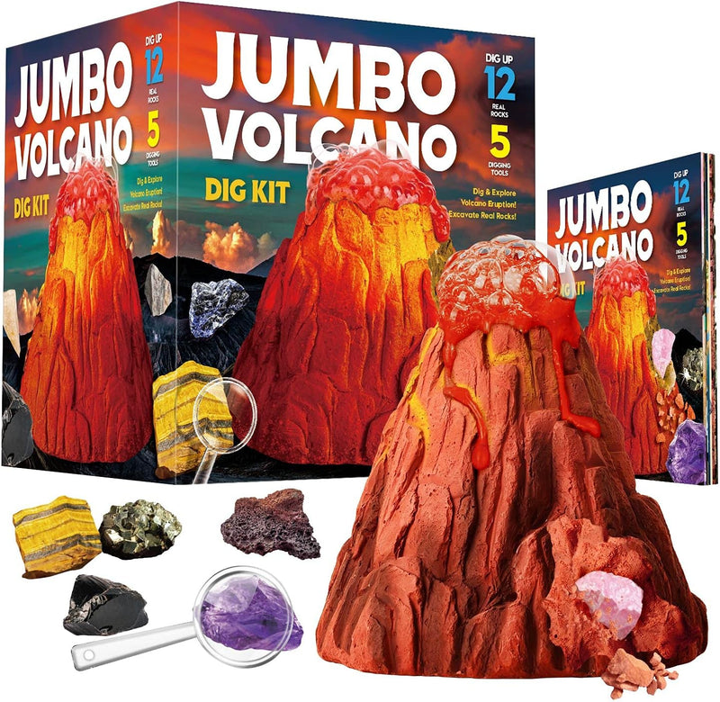 Gross Vulkan Ausgrabungsset für Kinder - 12 Mineralien Steine Kinder Ausgraben - Machen Sie Ihren Ei