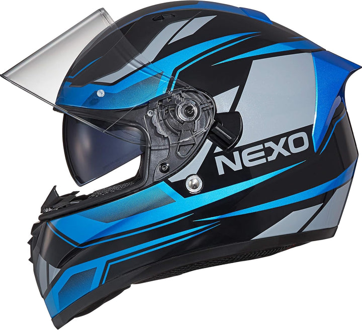 Nexo Integralhelm Motorradhelm Helm Motorrad Mopedhelm Sport II, herausnehmbare Polster, Be-, Entlüf