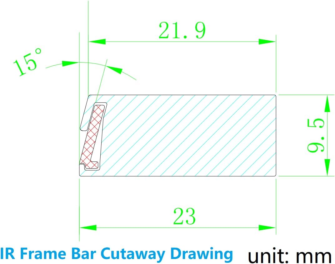 DoYoWo 55 Zoll Infrarot-Touchscreen-Rahmen, IR-Touchscreen-Overlay, Touchscreen-Panel, Freier Treibe