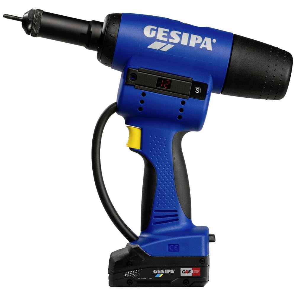 Gesipa Akku Blindnietmutterngerät Firebird Pro (Setzkraft 15000 N, Setzhub: 10 mm, 18V, 2Ah; inkl. A