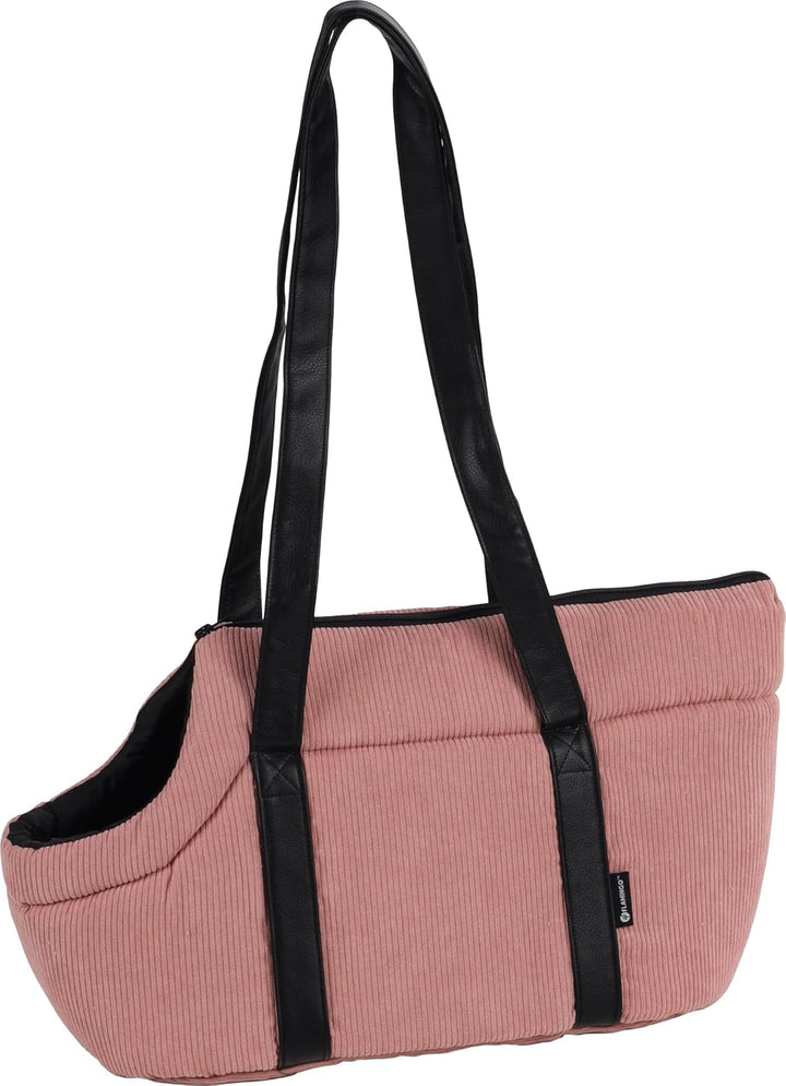 Hundetasche - Tragetasche Alessia Rosa – 46x23x25cm – Polyester mit Rippcord – Öffnung Oben – heraus