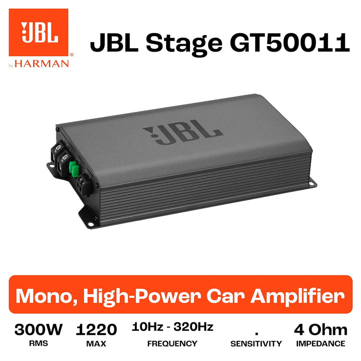 JBL Stage GT 50011 1 Kanal Subwoofer Autoradio Verstärker 1220W Max Class-D Mono Hochleistung Mono E