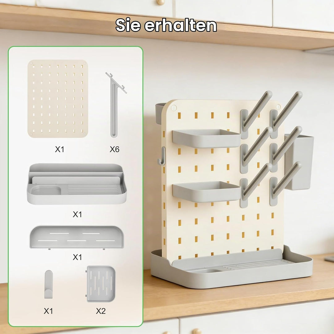 AiQInu Flaschentrockner mit Spülmittelfach, Vertikaler Abtropfständer für Babyflaschen &amp; Sauger, Org