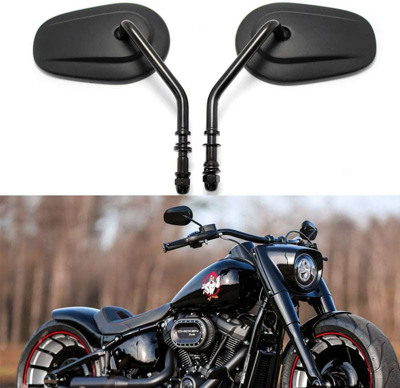 8mm Schwarzer Motorrad Rückspiegel Seitenlenker Rückspiegel für Sportster XL1200 883 48 Dyna Softail