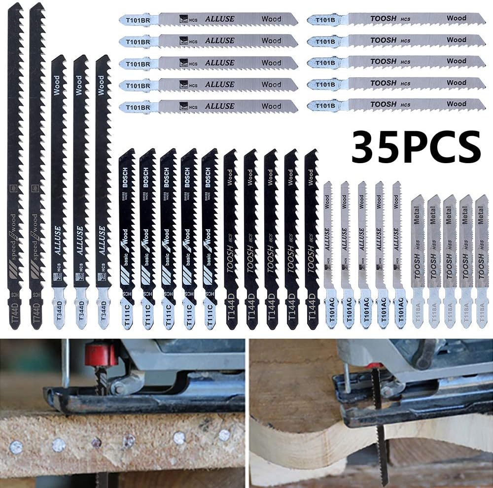 35 Stück Stichsägeblätter in T-Form T744D T344D T101B T111C T144D T101AO T118A T101BR zum Schneiden
