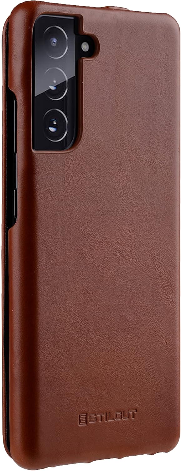 STILGUT UltraSlim kompatibel mit Samsung Galaxy S21 Plus Hülle - Samsung S21 Plus 5G Flip Case aus L