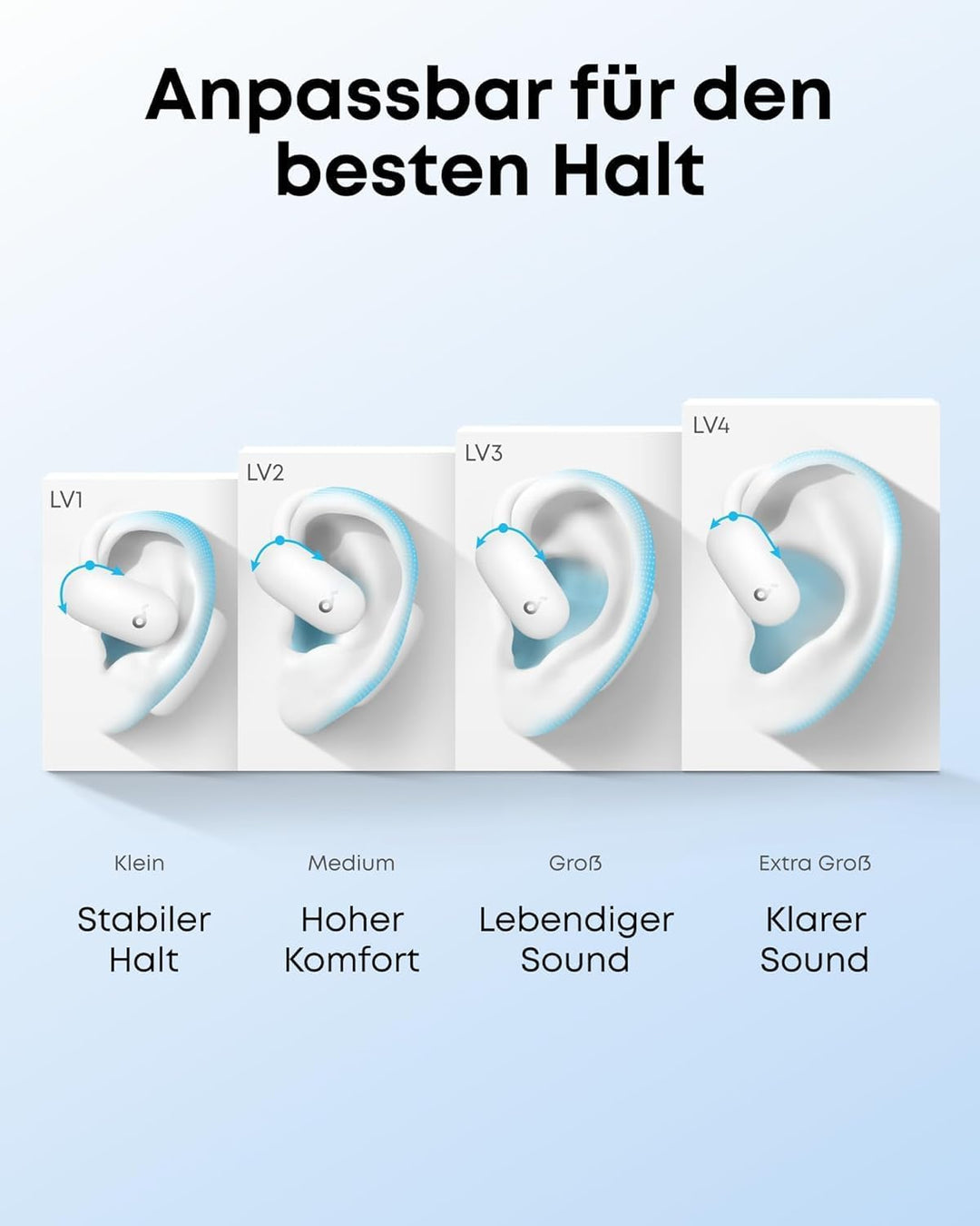 soundcore Anker AeroFit 2 Open Ear Headphones, Adjustable Ear Hooks, Firm Hold, Deep Bass, Hi-Res Wi