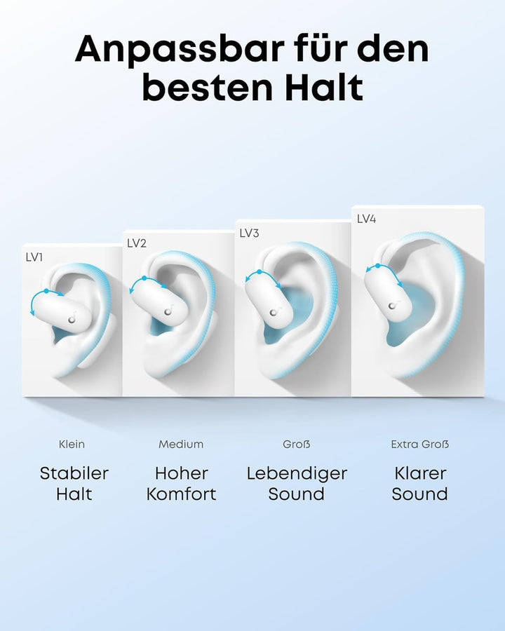 soundcore Anker AeroFit 2 Open Ear Headphones, Adjustable Ear Hooks, Firm Hold, Deep Bass, Hi-Res Wi