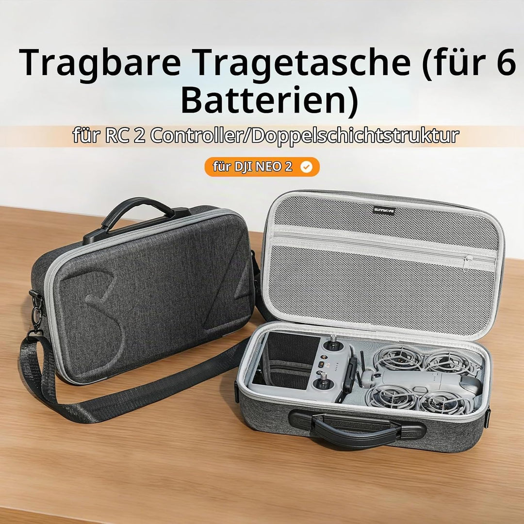 ZJRXM Tasche für DJI Neo 2 Zubehör und RC 2 Controller, Tragbar Schutztasche für DJI Neo 2 Drohne,RC