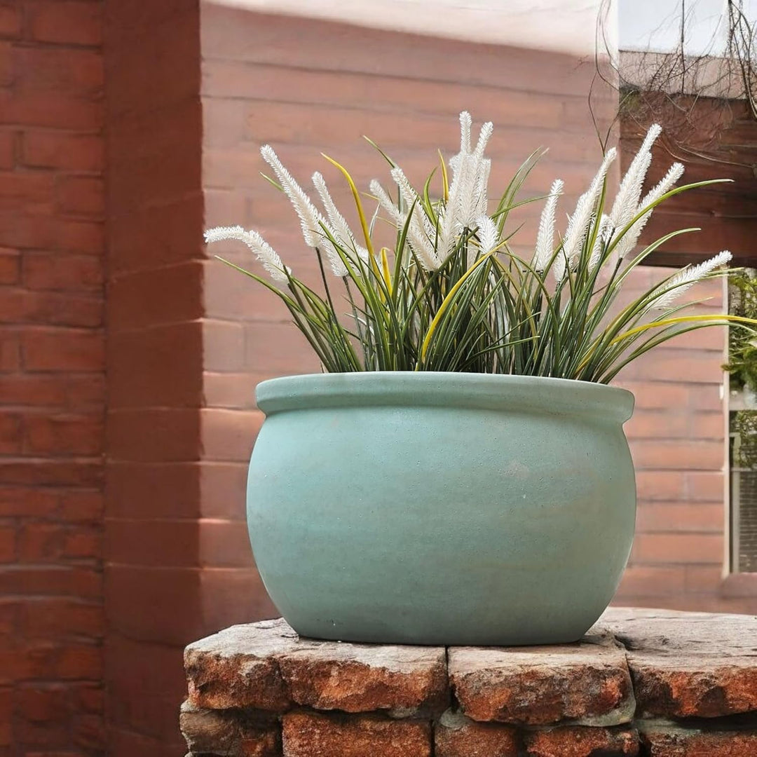 Blumentopf Pflanzgefäss Übertopf Modell Bavaria Grün Blau Verschiedene Grössen - absolut frostfest (