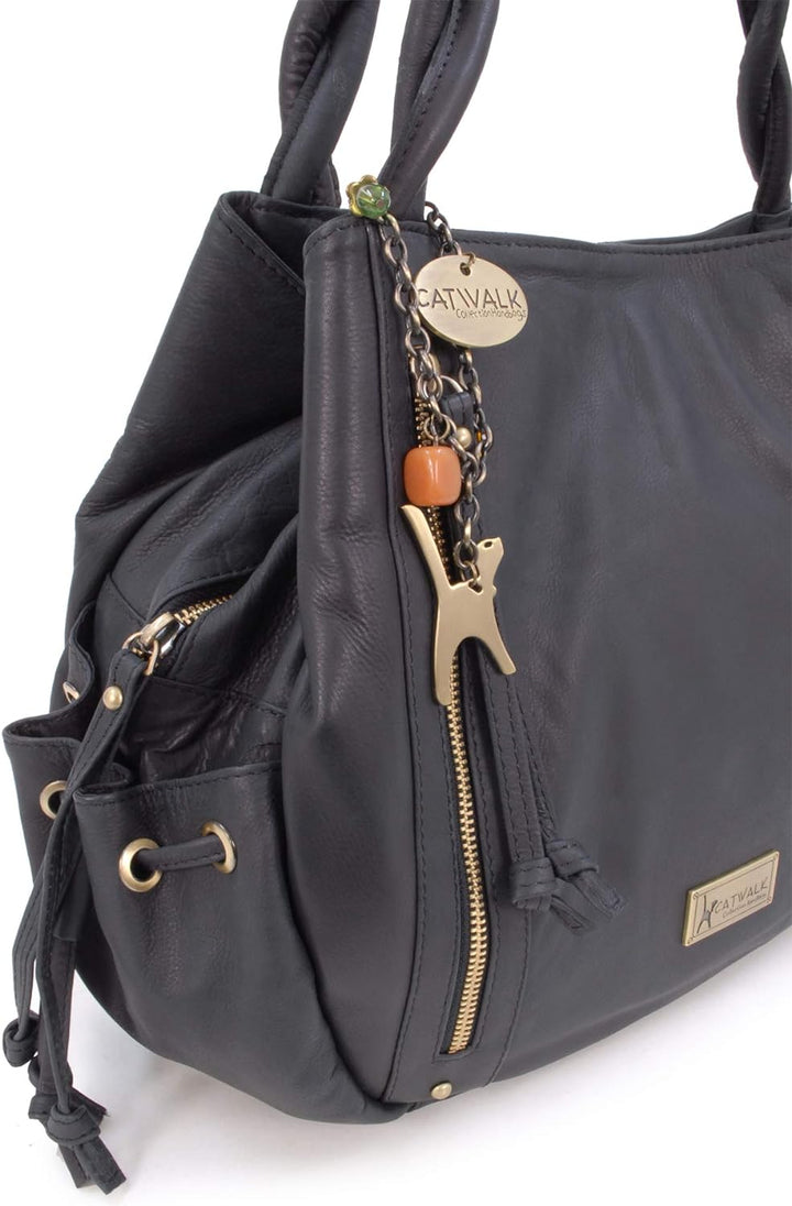 Catwalk Collection Handbags - Leder - Umhängetasche/Shopper/Tote - CAZ Schwarz, Schwarz