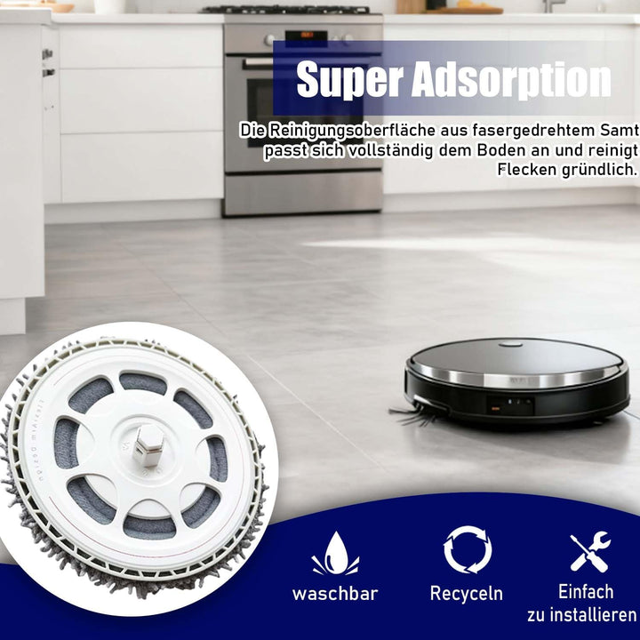 Wischtücher mit Ersatzhalterung Zubehör für Roborock Qrevo S/Qrevo Master/Qrevo Pro/Qrevo Plus/Qrevo