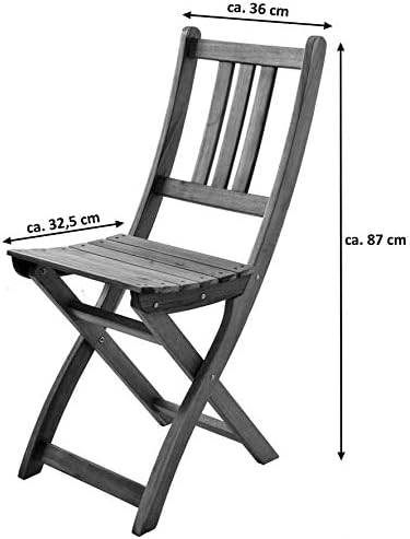 SAM 2er Set Akazien-Holz Gartenstuhl, ideal für Balkon, Garten Terrasse, zusammenklappbar