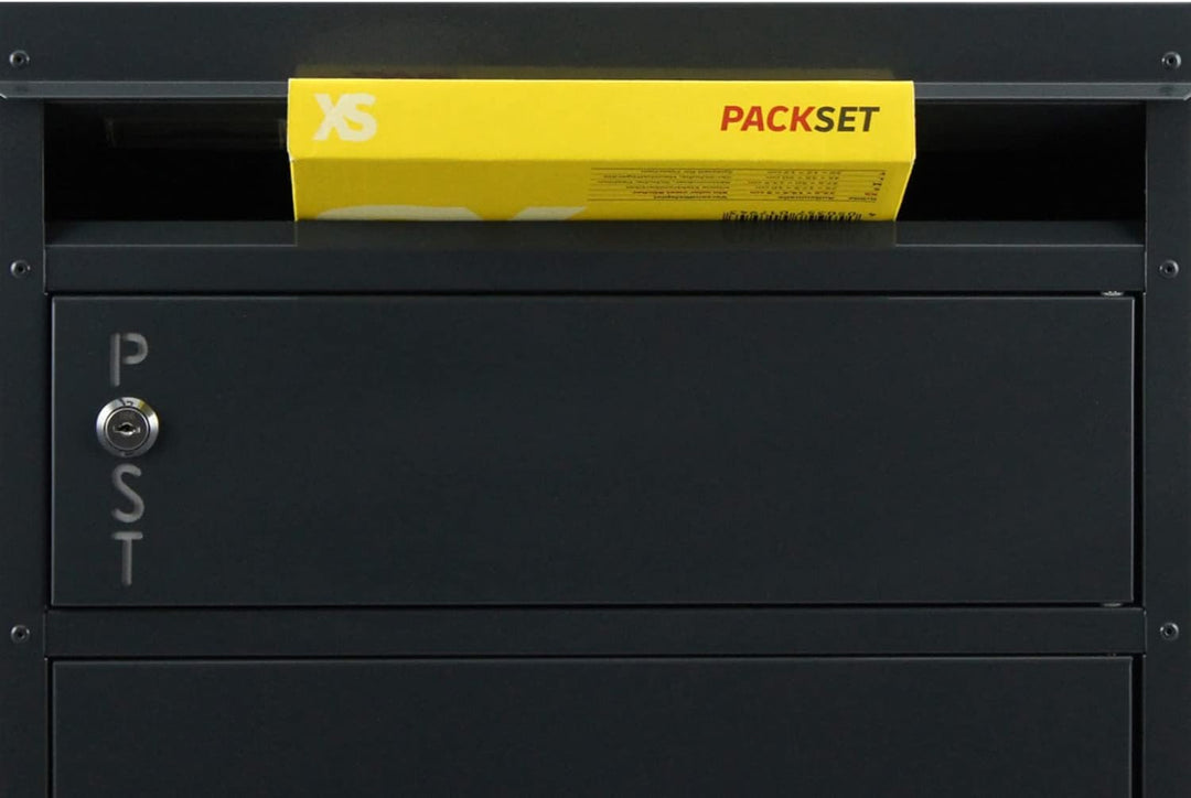 Safepost 65 TIAMAT Paketbriefkasten - mit Paketfach - Standbriefkasten - Exklusivmodell (anthrazit m