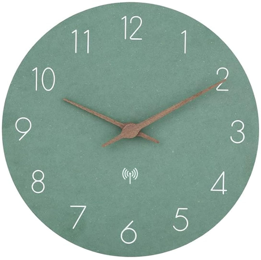Funkuhr Wanduhr MDF Holz Wanduhr Ohne TickgeräUsche Lautlos 25cm Quarz Batterie Gross Einfach zu Les