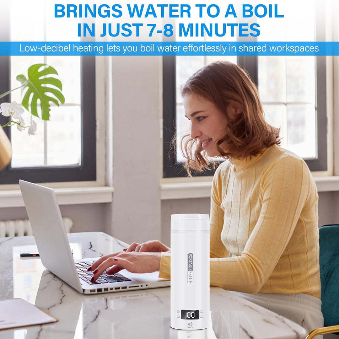 Mkitnvy Elektrischer Reisewasserkocher Klein 500ML, Tragbarer Elektrischer Wasserkochers, 304 Edelst