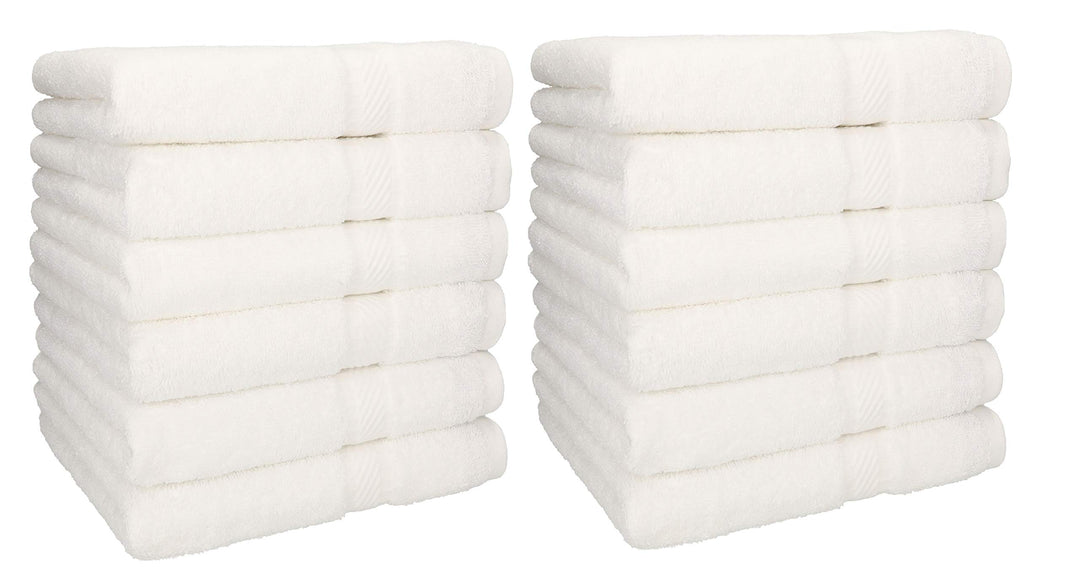 Betz 12 Stück Handtücher Palermo 100% Baumwolle 12 Handtücher 50x100 cm Farbe weiss