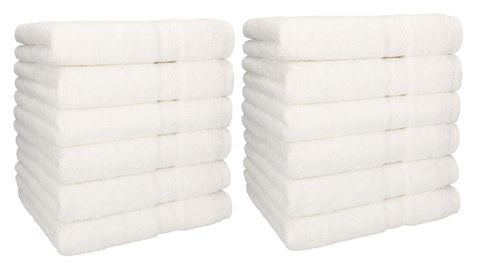 Betz 12 Stück Handtücher Palermo 100% Baumwolle 12 Handtücher 50x100 cm Farbe weiss