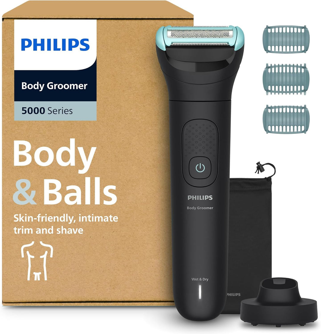 Philips Bodygroom Series 5000 – Trimmer für Männer mit Rasiersystem mit Dreifachschutz, auch zur Nut