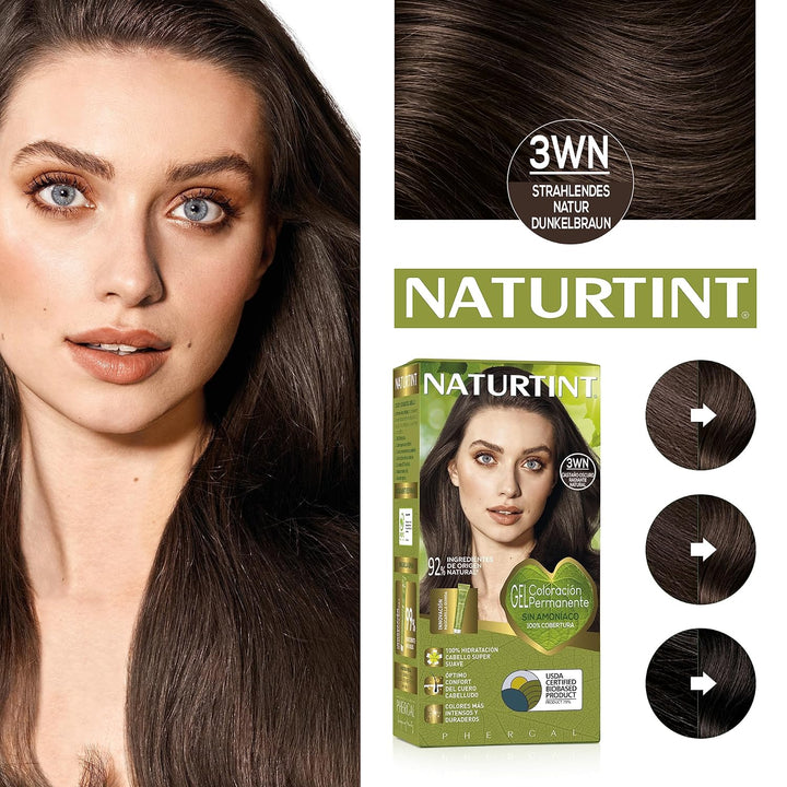 Naturtint | Haarfarbe Oohne Ammoniak | 3WN Strahlendes Natur Dunkelbraun | Hoher Anteil an natürlich