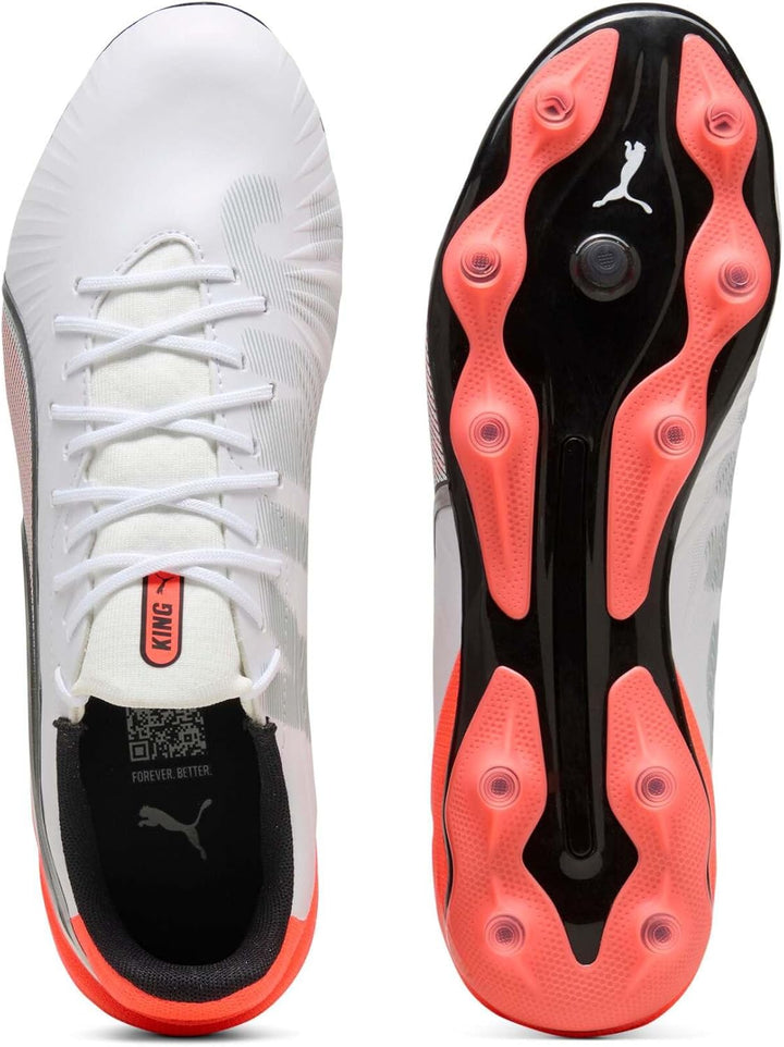 PUMA Damen King Ultimate Fg/Ag WN's Leichtathletik-Schuh 41 EU Puma White Puma Silver Glowing Red, 4