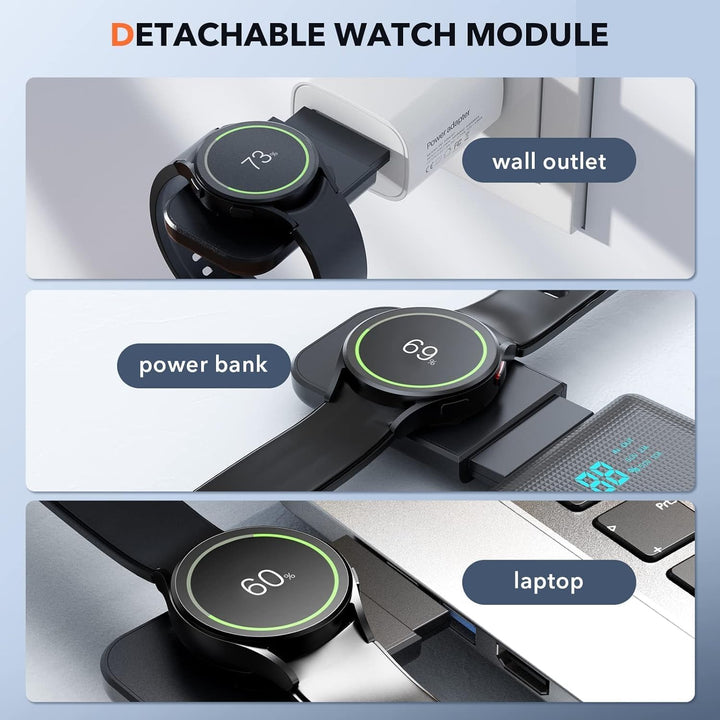 LK Induktive Ladestation für Samsung 3 in 1 Ladestation Kompatibel für Galaxy Watch 6/6 Classic/5/5