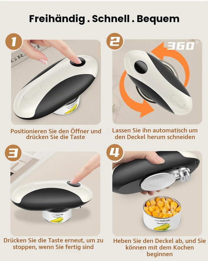Pawfly Elektrischer Dosenöffner mit Akku und magnetischem Deckelhalter, One-Touch automatischer kabe
