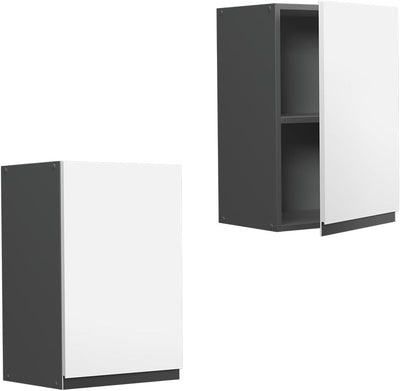 Vicco Hängeschrank R-Line, Weiss/Anthrazit, 40 cm J-Shape Weiss Hängeschrank 40 cm, Weiss Hängeschra