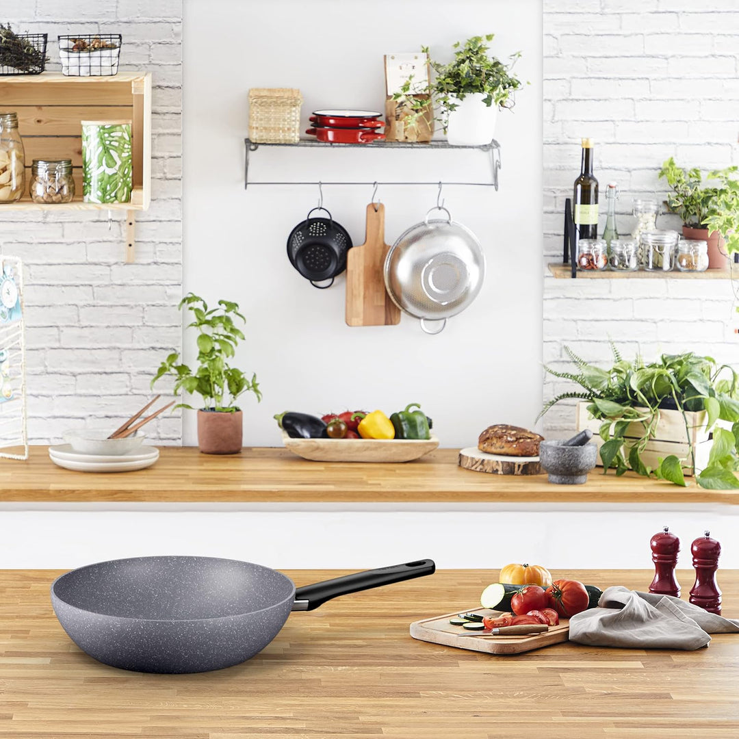 Tefal G28019 Natural On Wokpfanne 28 cm | Mineralia+ Antihaftversiegelung | Thermo-Signal für alle H