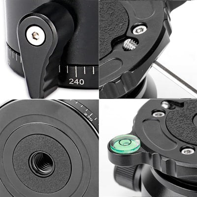 Koolehaoda PD-60 Stativ Nivellierbasis Leveling Base mit 3/8 Zoll Gewinde und 360° Panorama-Basis, 1