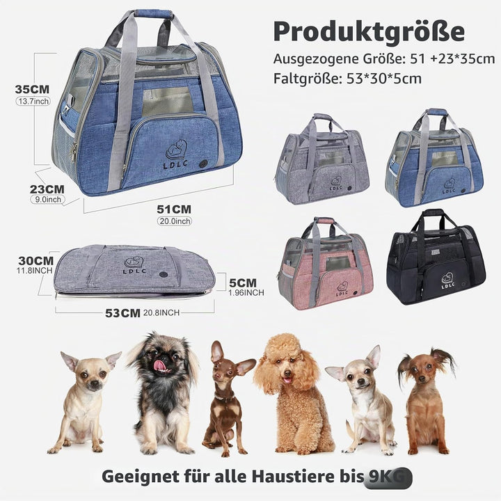 PETCUTE Hundetransportbox,Atmungsaktive Katzen Tragetasche Katze transportbox Tragetaschen mit Weich